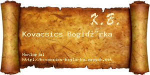 Kovacsics Boglárka névjegykártya