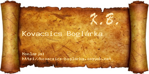 Kovacsics Boglárka névjegykártya